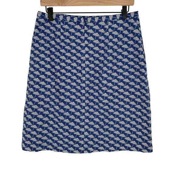 Boden A Line Mini Skirt Blue & White Umbrella Print Twee Kidcore Colorful Size 8 - Picture 2 of 9